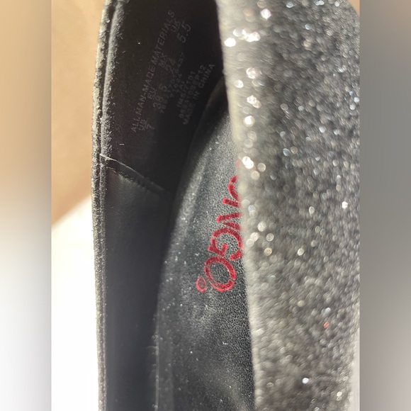 NIB Bongo 7 Black Glitter Stiletto 3.5” Heels Party - Picture 9 of 9